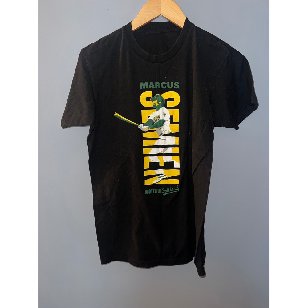 Oakland Athletics Marcus‎ Semien Rooted in Oakland Black T-Shirt Mens Small